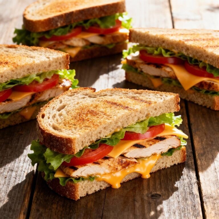 Delicioso Sándwich Caliente de Pollo con Cebolla Grillada y Queso Gruyère: Una Experiencia Culinaria Inigualable